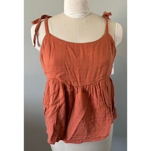 Old Navy Tie Shoulder Cami Swing Top Size M Burnt Orange New With Tags $26.99